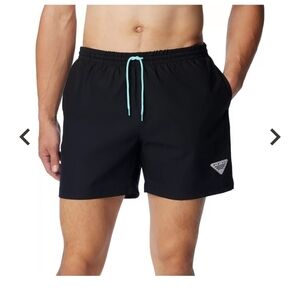 Columbia Men's Black PFG Water Short with Aqua Drawstring XL NWT